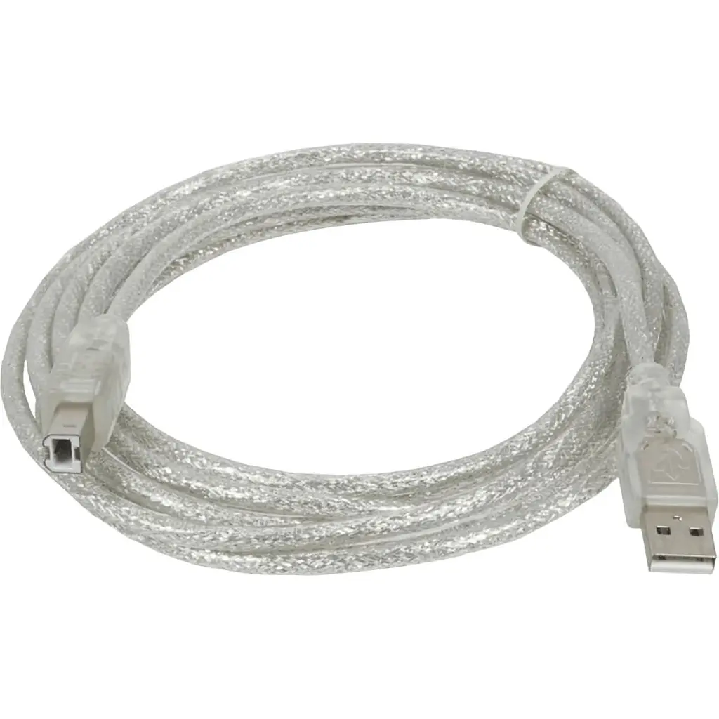 Кабель Merlion USB 2.0 AM/BM 3 m White [YT-AM/BM-3.0T] [119022] - фото 3