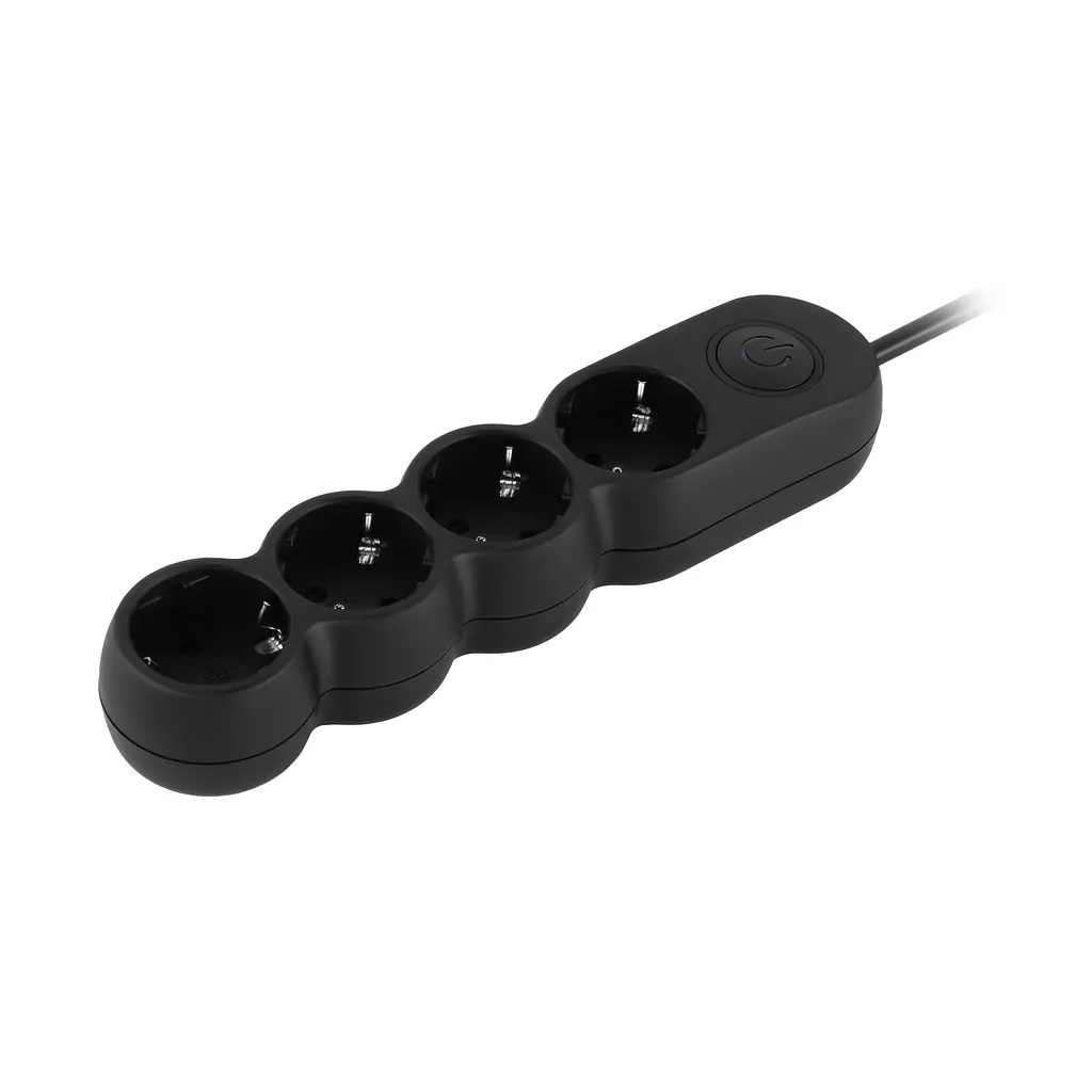 Подовжувач мережевий 4 розетки 3 метри 2E Plus Power Extension 4 Type F 3m 10A Black - фото 4