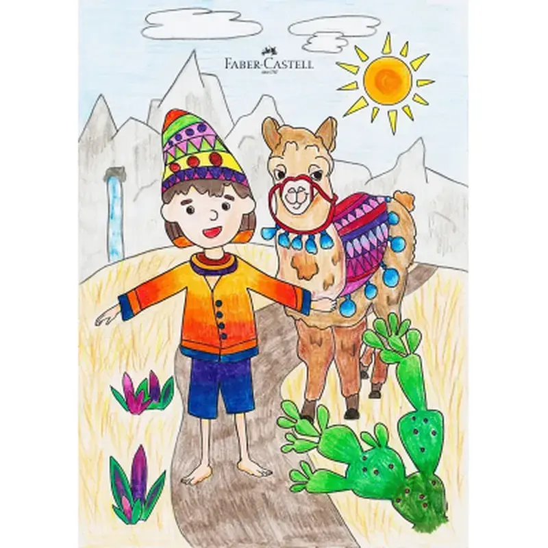 Олівці кольорові Faber-Castell Children of the World 24 кольору тригранні + 3 двосторонніх круглих, (511515) (32332) - фото 9