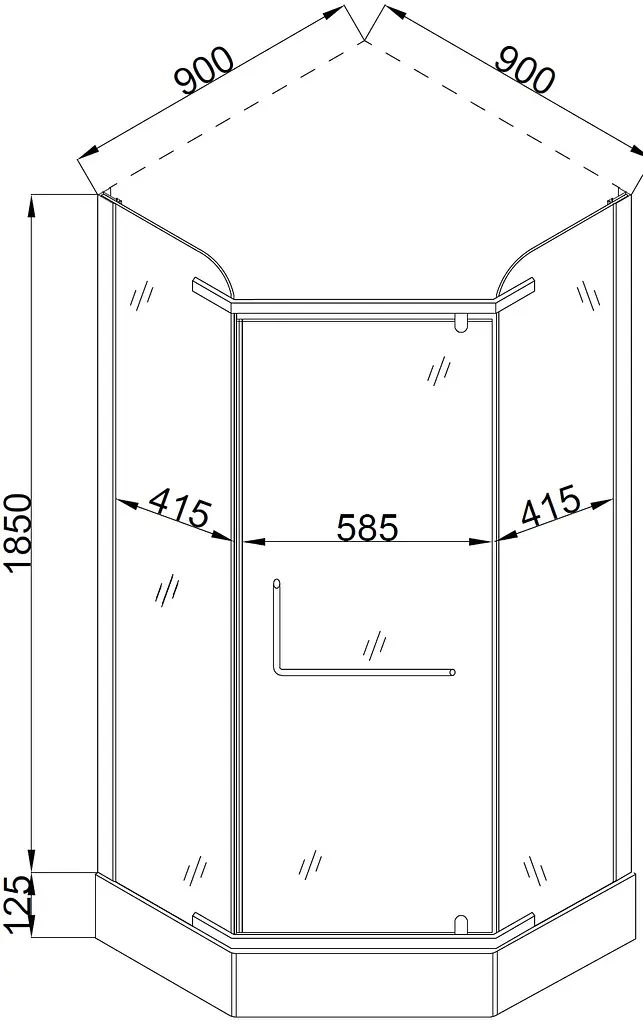 Душова кабіна Bravo RABA L90TB (L90BT), п'ятикутна - фото 4