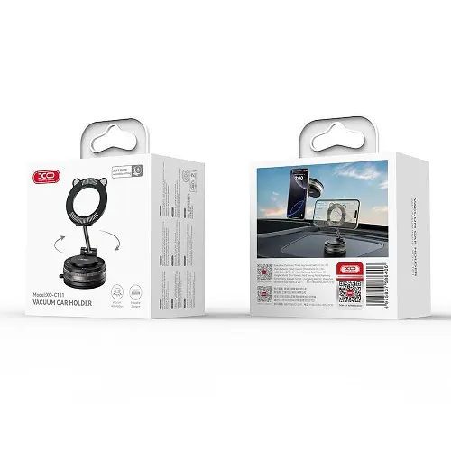Автотримач XO C181 Cat Head Manual Suction Cup Swivel Stand Чорний - фото 2