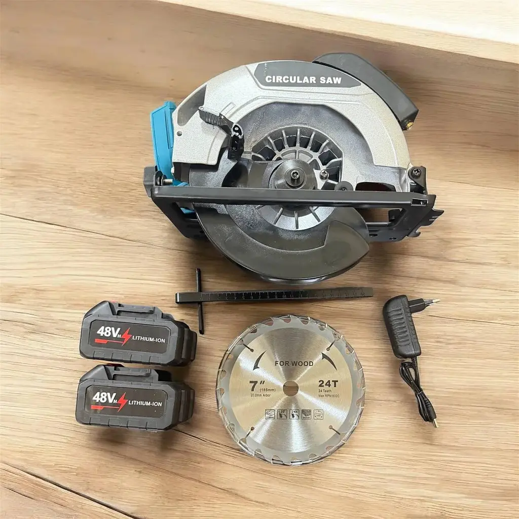 Акумуляторна циркулярна пила Circular Saw X-510 48V з 2 АКБ • Бездротова дискова пила для дерева, фанери, ДСП і домашніх робіт - фото 2
