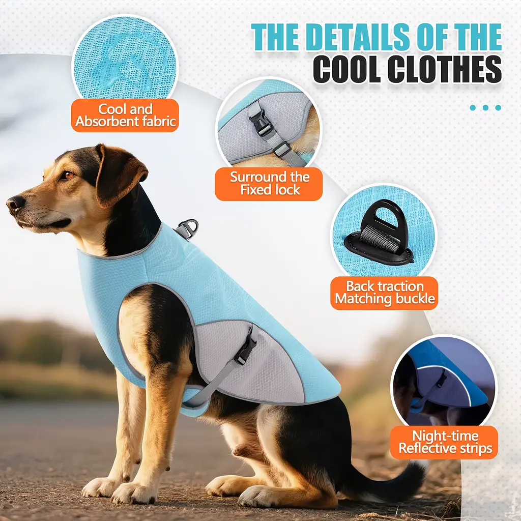 Літній охолоджувальний жилет для собак Derby Summer Dog Cooling Harness PA0360-2 Blue, 3XL - фото 6