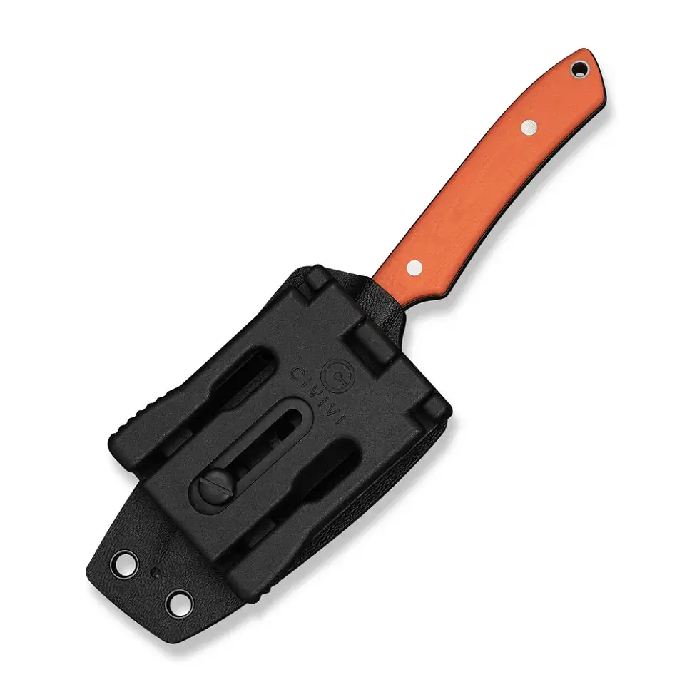 Ніж фіксований кишеньковий Civivi High Grass Field Knife (7,4 см) 14C28N / G10 помаранчевий з чохлом - фото 8
