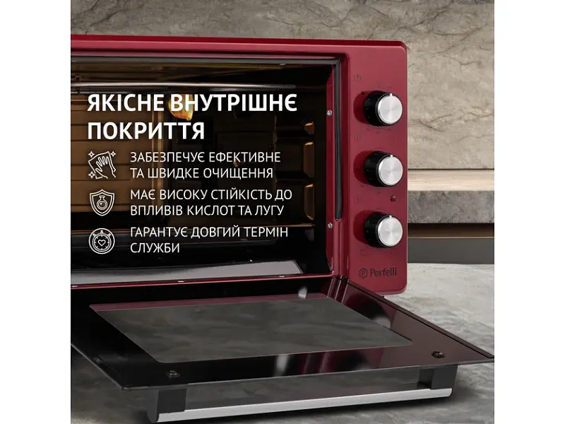 Духовка настільна Perfelli MIRAGE 37 RED - фото 6