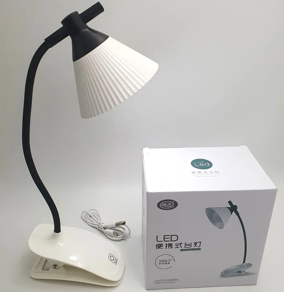 LED-лампа 4 W сенсорна світлодіодна гнучка 28 см настільна на прищіпці акумуляторна WinBoss YD03 біла - фото 2