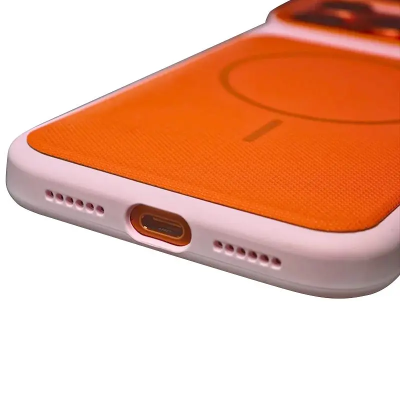Чехол Epik PC TechWoven Hybrid with MagSafe для Apple iPhone 17 Pro (6.3) Pink / Orange - фото 2