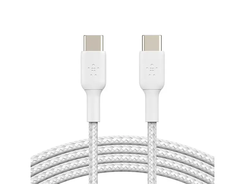 Кабель Belkin Braided USB-C to USB-C White 1m (CAB004BT1MWH)