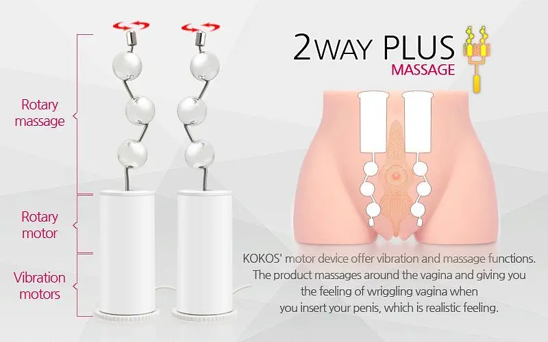 Мастурбатор-півторс Kokos Cherry 2WayPlus з вібрацією і масажем, два входи: вагіна і попка - фото 7