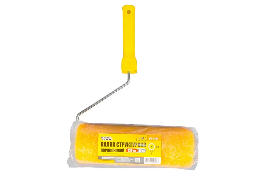 Малярний структурний структурний поролоновий Mastertool 80 х 230 мм з ручкою - фото 3