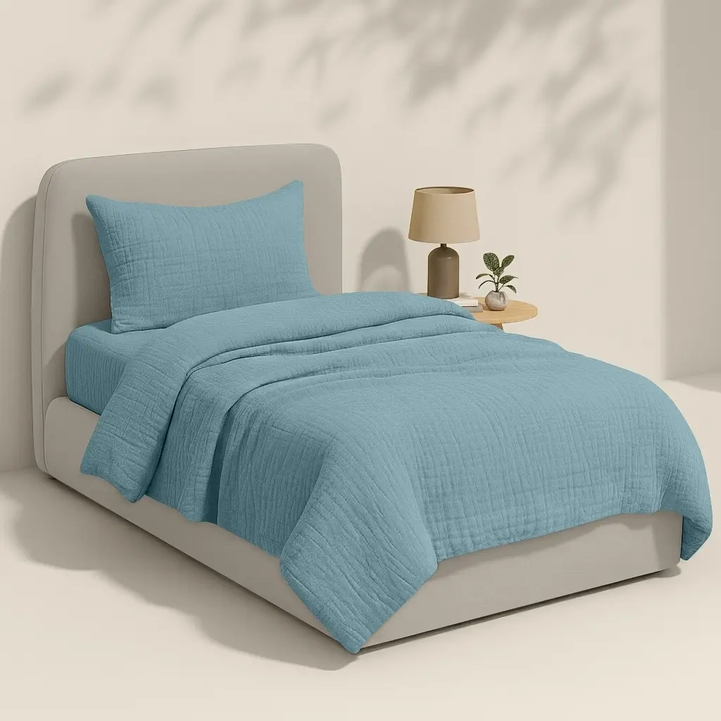 Дитяча постіль Cosas Azure без простирадла муслін 110х140 см (Set_Muslin_43Sky_140_2) - фото 2