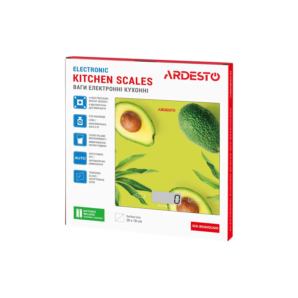 Ваги кухонні Ardesto SCK-893AVOCADO - фото 9
