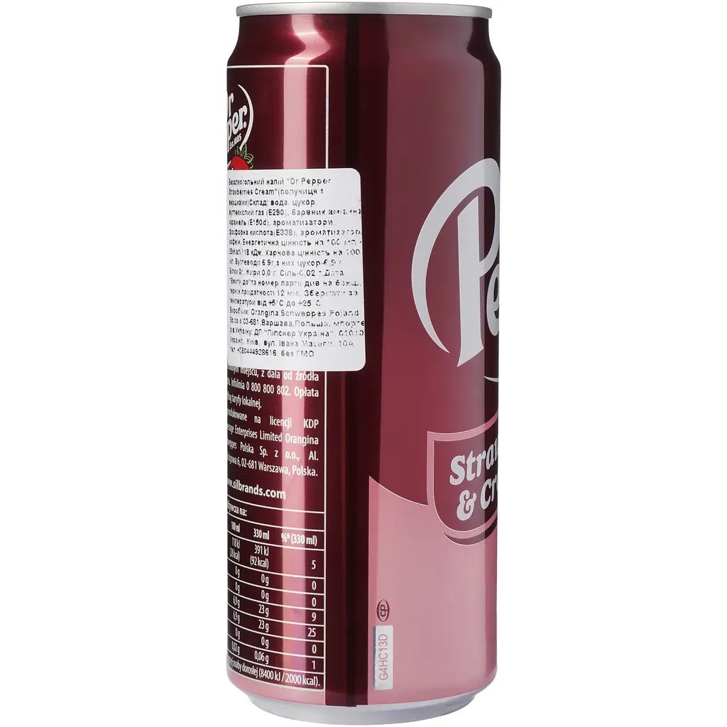 Напій газований Dr. Pepper полуниця із вершками 330 мл - фото 3