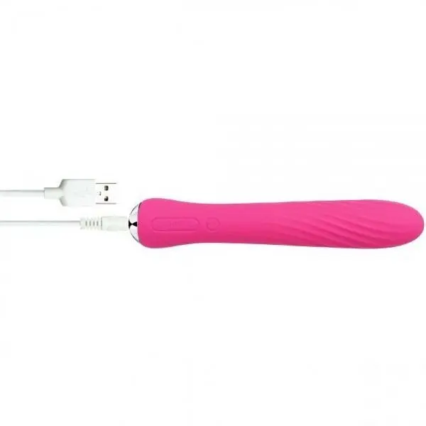 Ребристий вібромасажер Svakom Anya Heating Vibrator, 19.5х3.3 см (рожевий) - фото 2