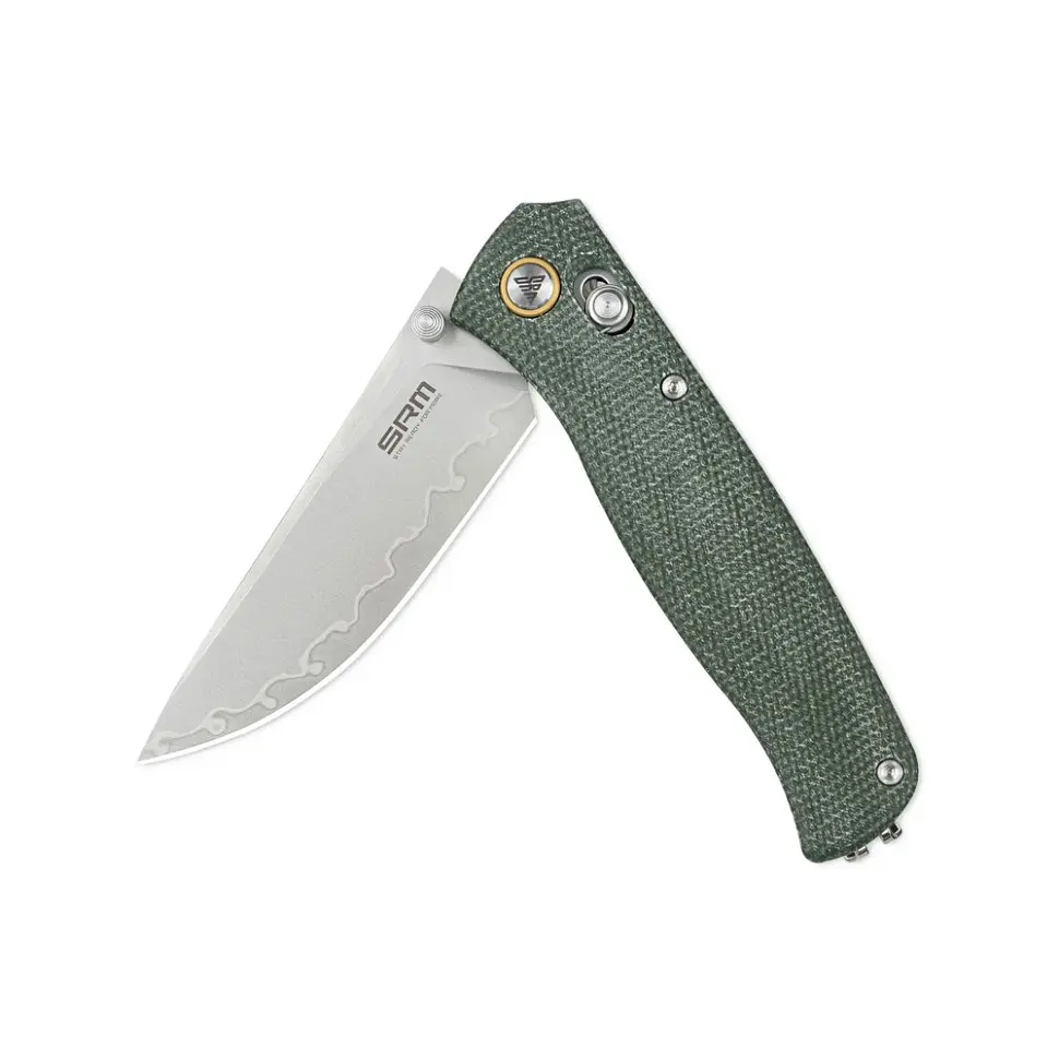 Ніж складаний туристичний SRM Medal 255L-MG3 (8.2 см) 140Cr / Micarta зелений - фото 2
