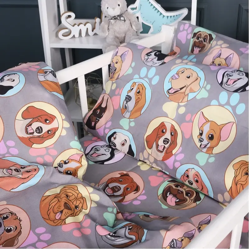 Простирадло MirSon Kids Time 17-0661 Happy Dogs 150х200 см бязь різнокольорове (2200010090901) - фото 2