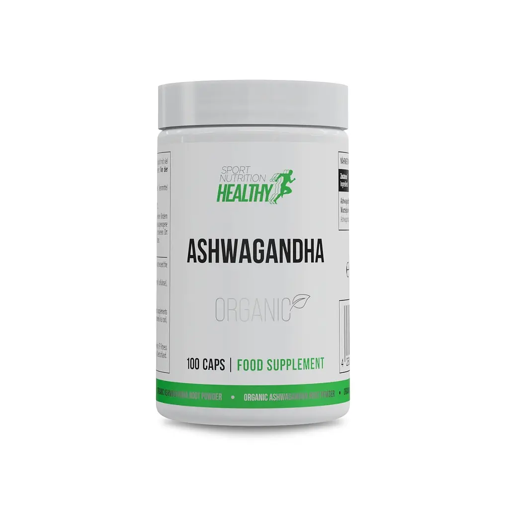Органічний порошок кореня ашваганди Healthy Ashwagandha, 100 капсул