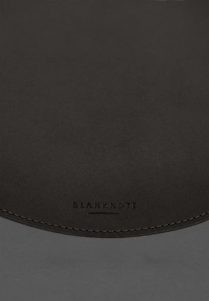 Круглый коврик для мышки из натуральной кожи темно-коричневый краст - фото 6