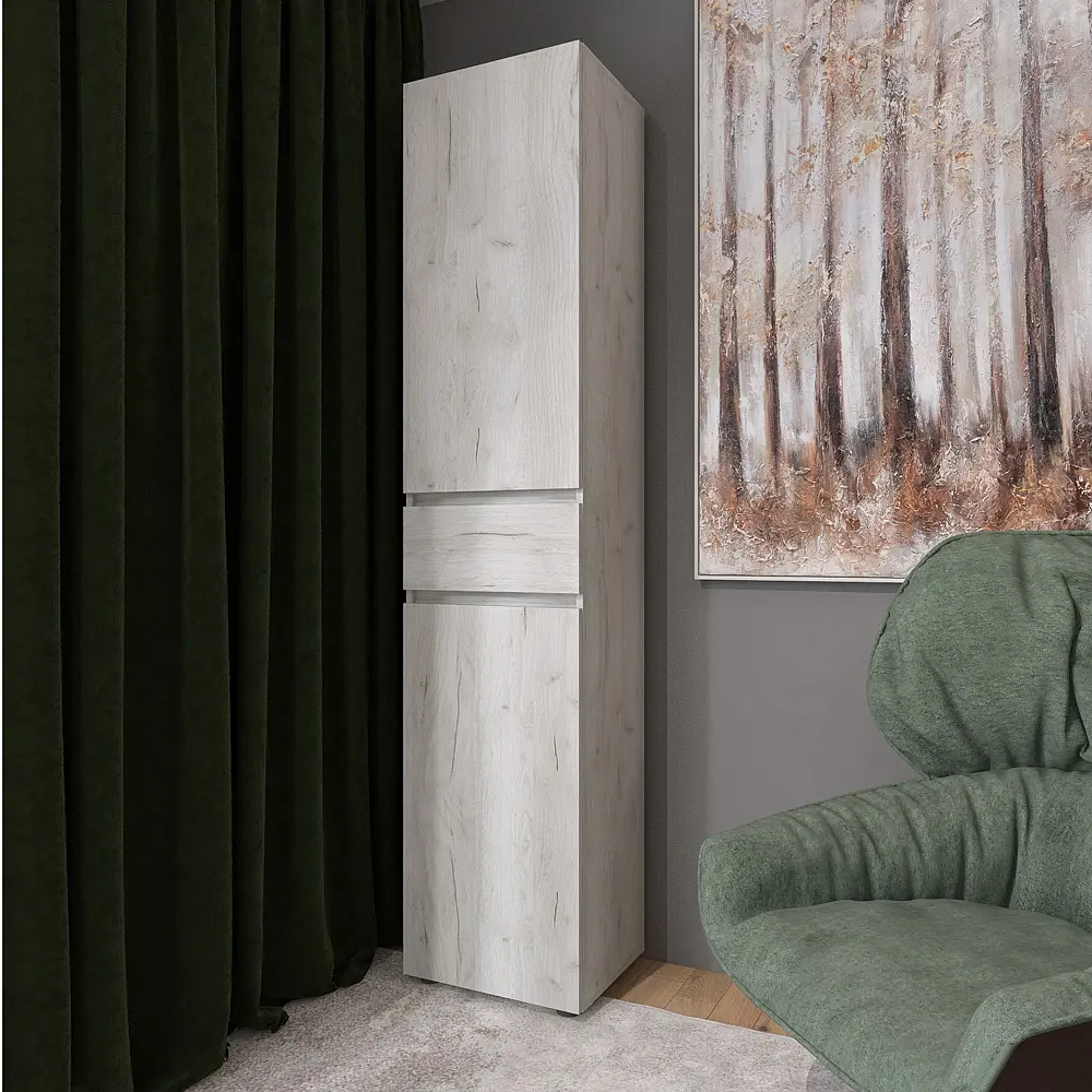 Пенал з висувною скринькою Еверест Лайт ПЛ-1 Дуб Крафт білий (DTM-071078) - фото 2