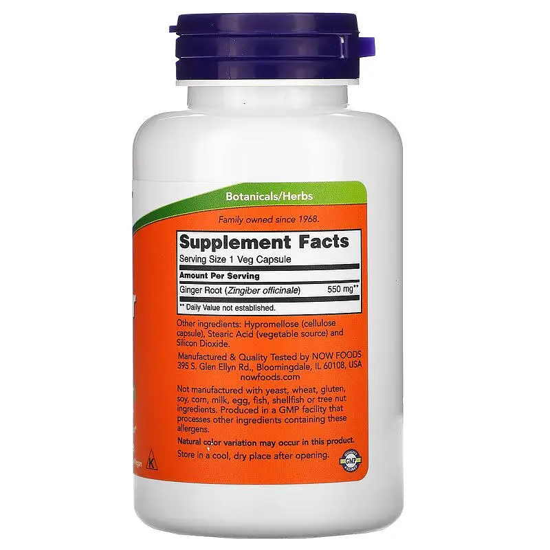 Натуральная добавка NOW Ginger Root 550 mg, 100 вегакапсул - фото 2
