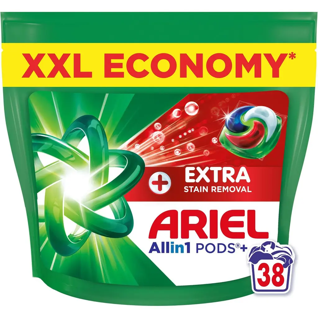 Капсули для прання Ariel Pods+ All-in-1 Extra Stain Removal Екстрасила виведення плям 38 шт. (8700216764254) - фото 2
