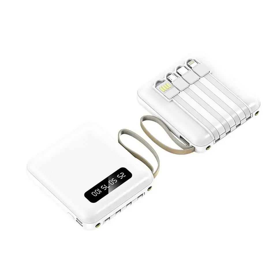 Портативний зарядний пристрій з дисплеєм та 4 кабелями 10000 mAh - фото 2