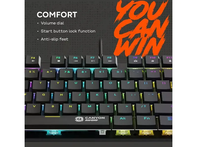 Клавіатура Canyon Cometstrike GK-50 RGB TKL (CND-SKB50-US) - фото 7
