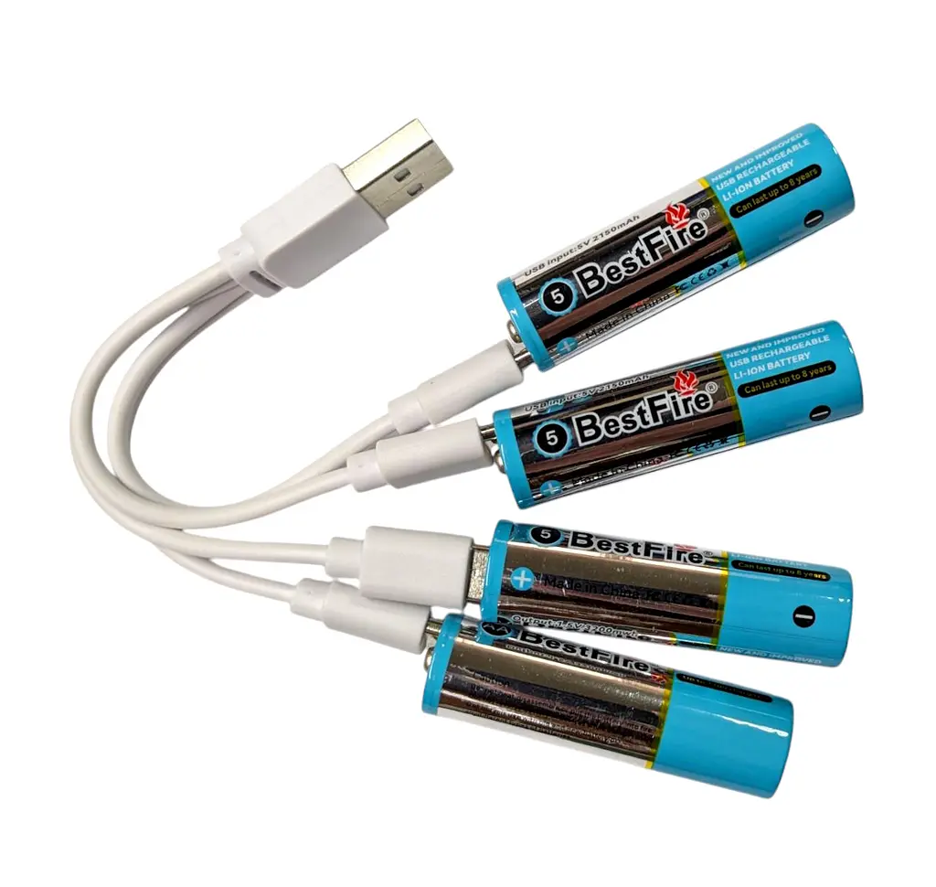 USB Type-C акумуляторні батареї типу AA BestFire 2150 мА·год Li-Ion (4 шт.) - фото 2