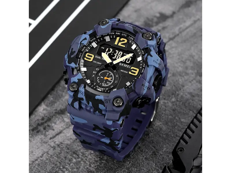 Чоловічий наручний годинник 1965CMBU Camo Blue Skmei acs0030457 - фото 5