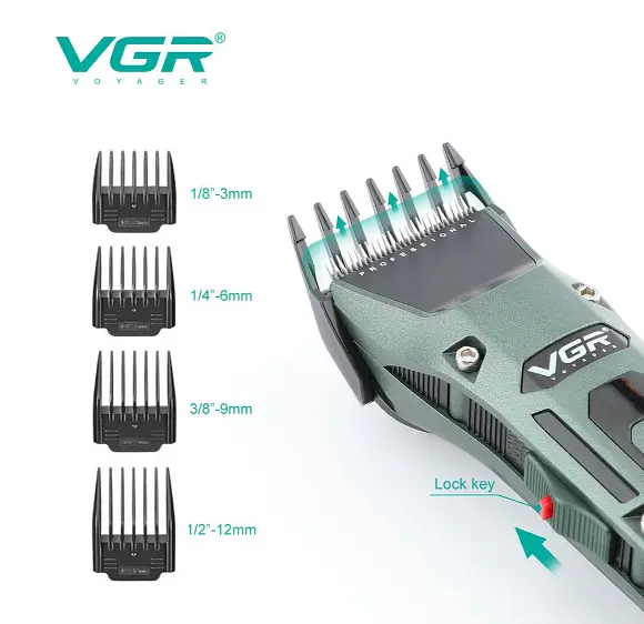 Профессиональный беспроводной триммер для волос VGR V-696 машинка для стрижки аккумуляторный триммер для бороды и окантовки - фото 2