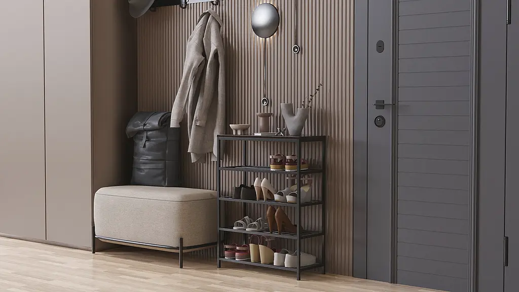 Полиця для взуття Слайм 4 Ferrum-decor 820x630x260 Чорний метал ДСП Венге Магія 16 мм (FRD-105161) - фото 5