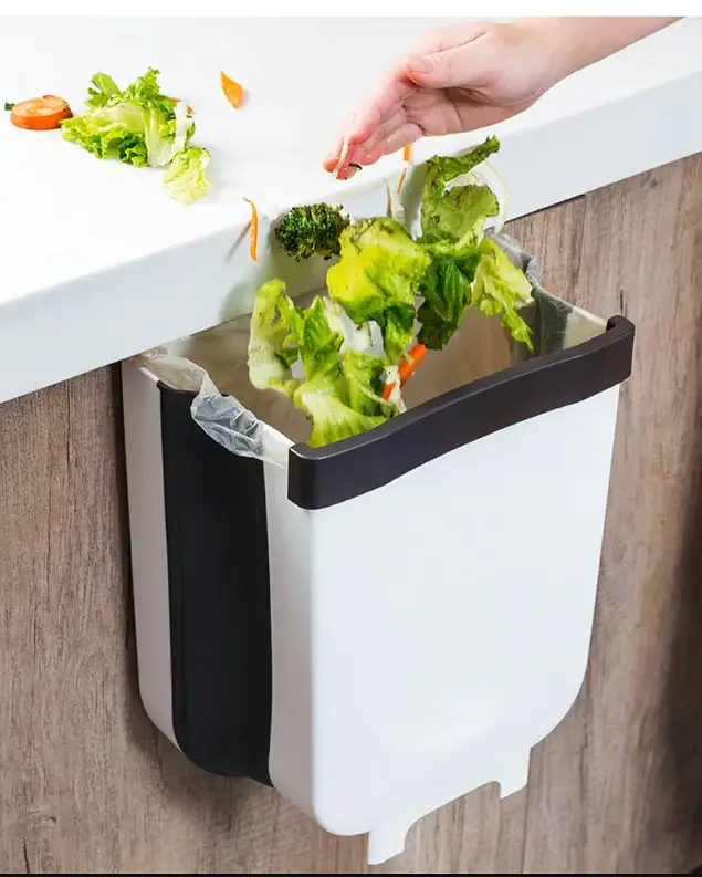 Складне відро для сміття на двері контейнер для сміття UKC Foltable Trash Bin біле - фото 2