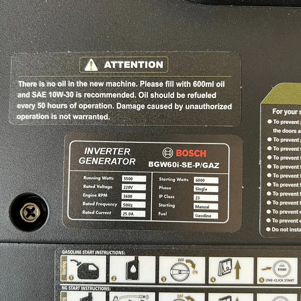 Інверторний Двопаливний генератор-чемодан з колесами Bosch BGW60i-SE-P/GAZ (4.5/5.0 кВт) +Електростартер - фото 9