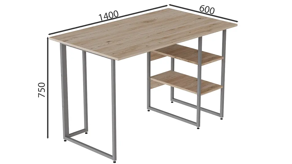Комп'ютерний стіл Ferrum-decor Кевін 75x140x60 сірий ДСП Дуб Сан-Марино 32мм (FRD-101737) - фото 4