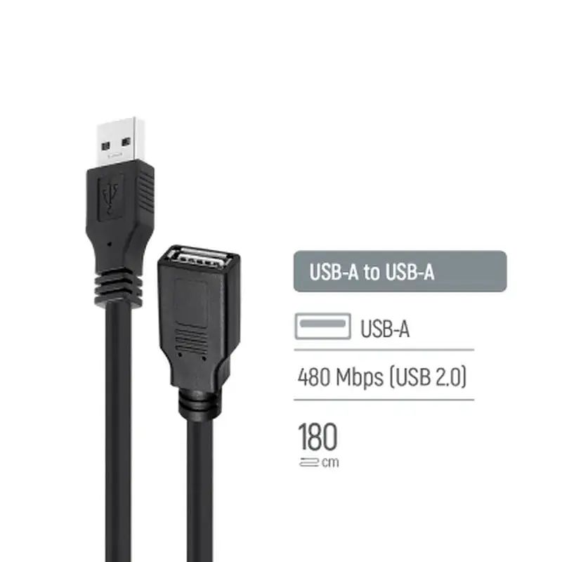 Дата кабель USB 2.0 AM/AF 1.8m black ColorWay (CW-CBUF076-BK) - фото 5