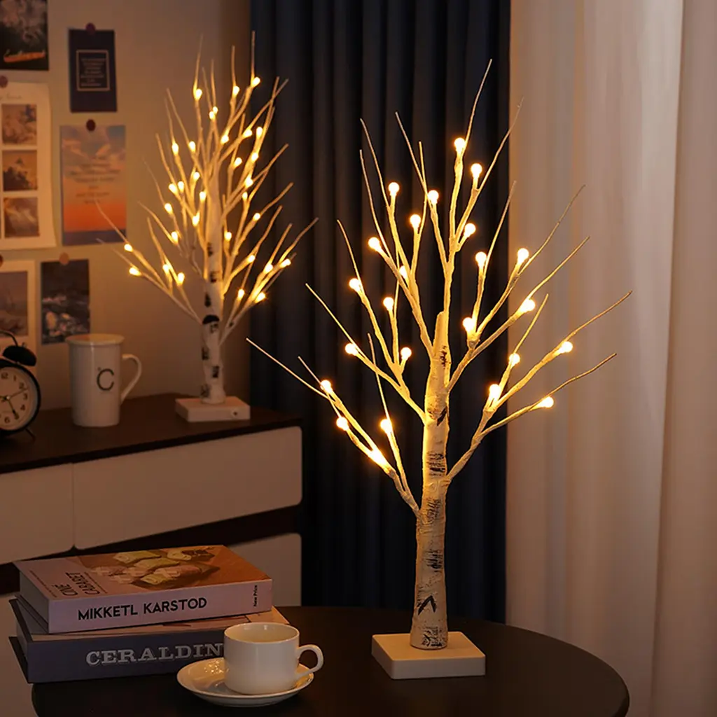 Світлодіодне дерево бонсай LED біле, 60 см, USB, теплий білий (WLS-9040-W) - фото 3