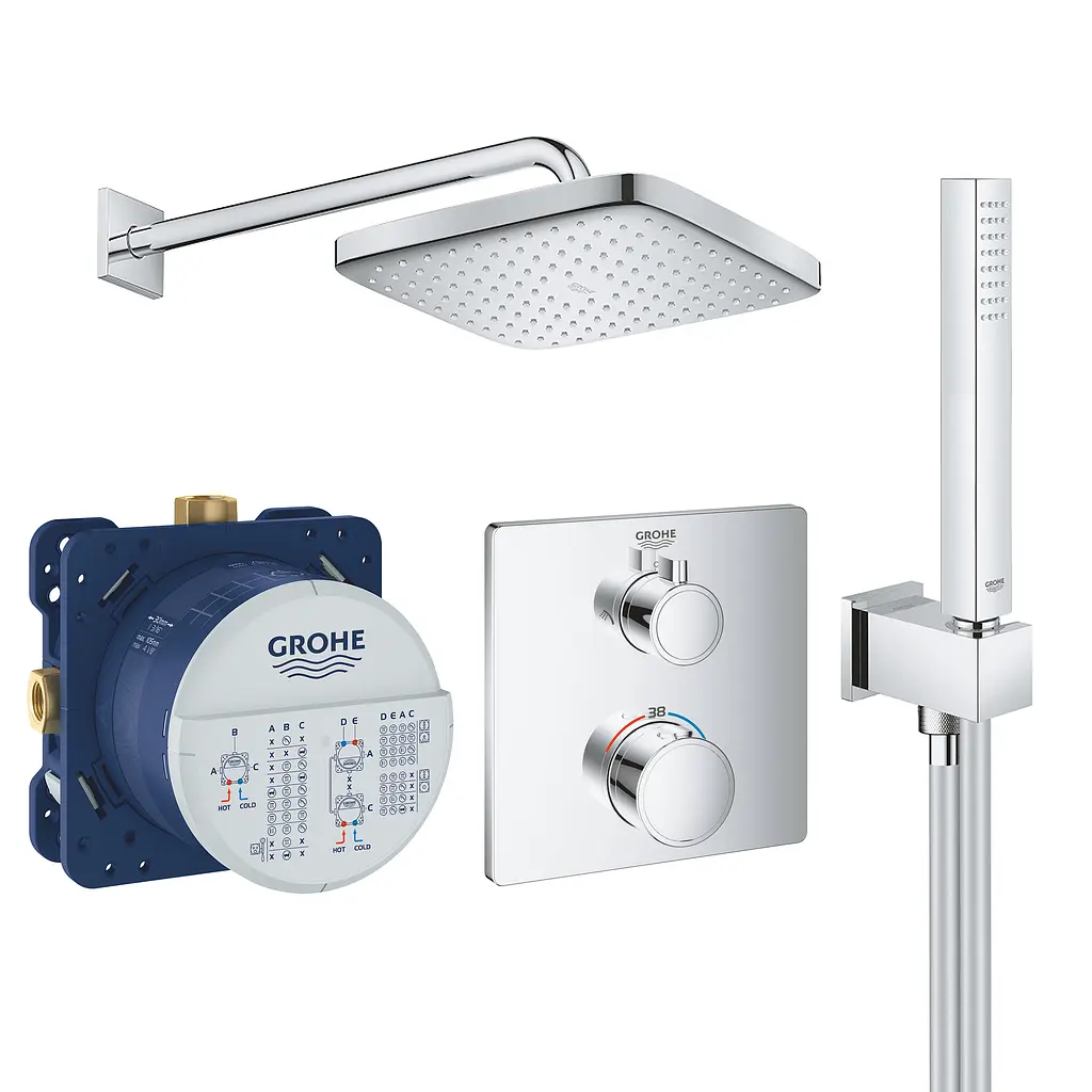 Душова система прихованого монтажу Grohe Grohtherm Cube 26415SC0, Хром