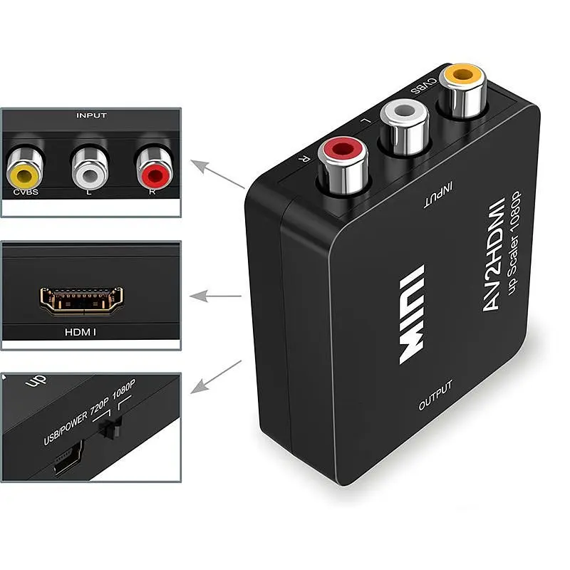 AV to HDMI конвертер відеосигналу + аудіо Full HD 1080P Felkin AV2HDMI (100123) - фото 4
