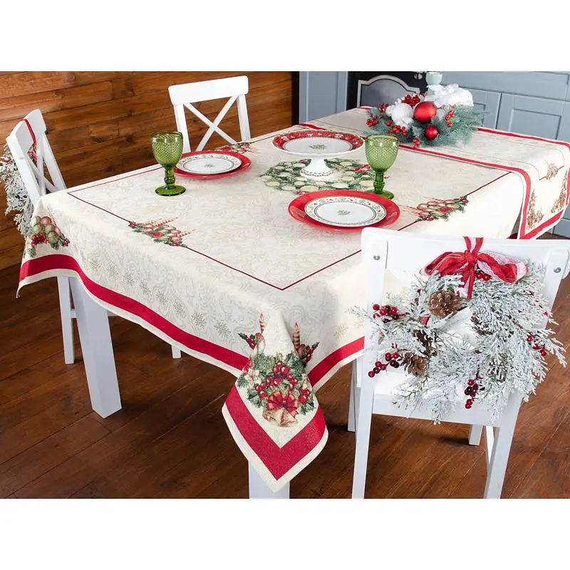 Скатерть Lefard Home Textile Corona Natale гобеленовая 140х140 см (716-153) - фото 4