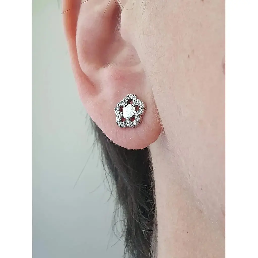 Срібні пуссети Лазурит з фіанітами. 29047р - фото 2