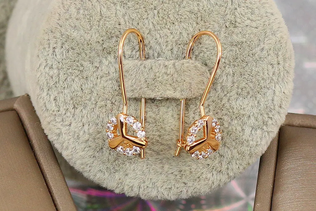 Сережки Xuping Jewelry тріада 2.5 см золотисті - фото 2