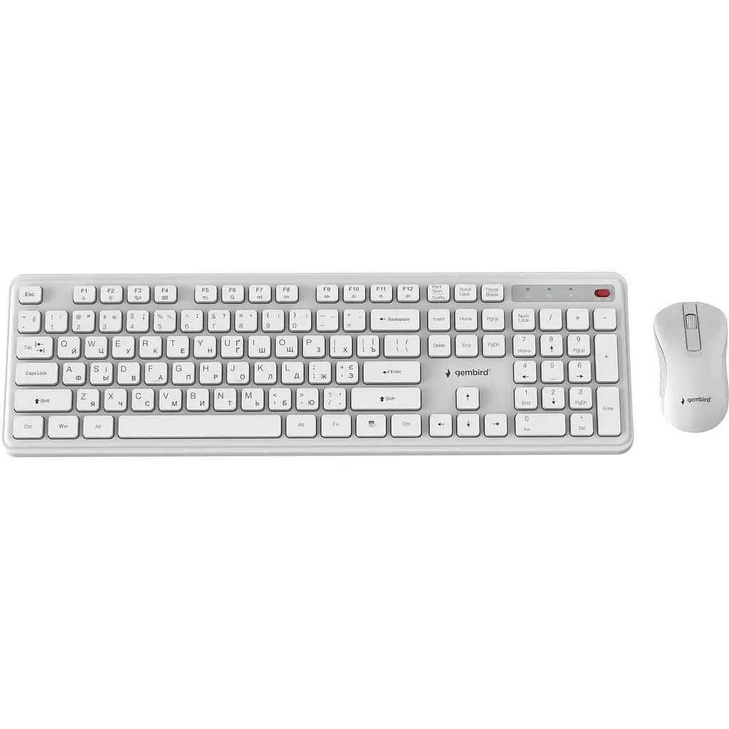 Комплект (Клавіатура та миша) Gembird KBS-WPS-01-W-CYRL White (KBS-WPS-01-W-CYRL) - фото 2