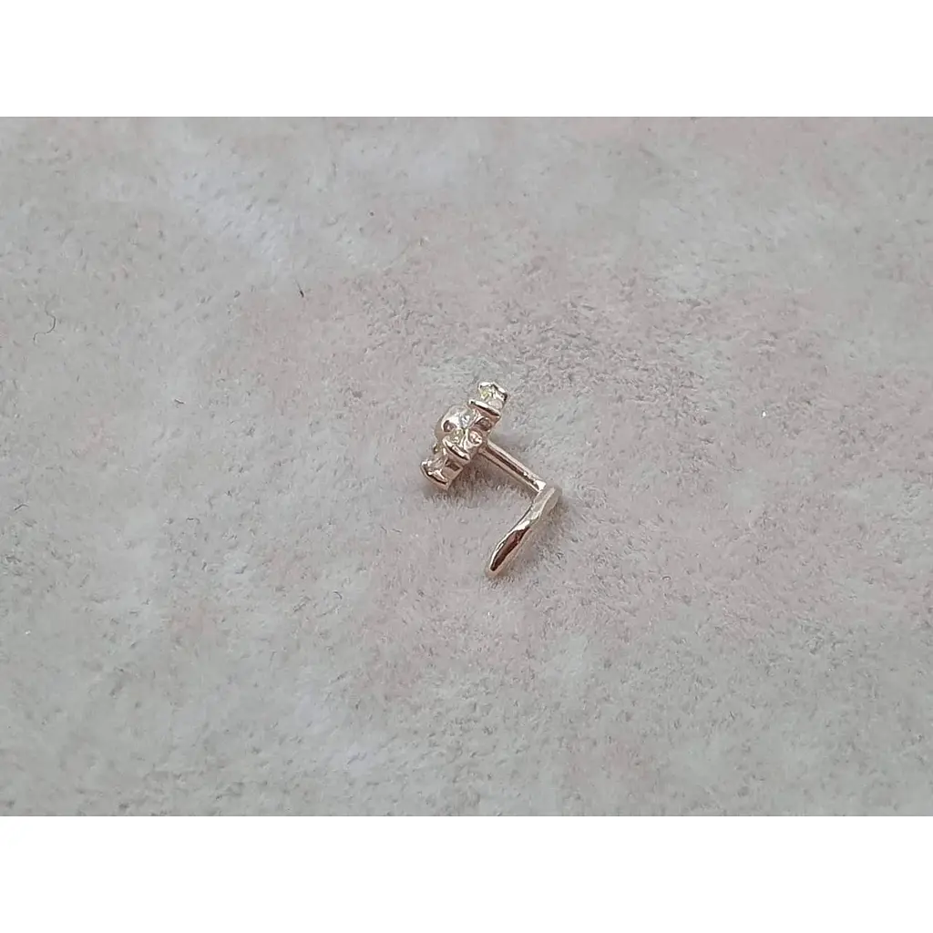 Золота сережка-пірсинг Dear в ніс Dear с фіанітами. 1040.3 - фото 3