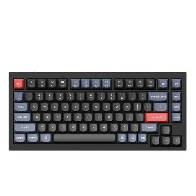 Клавіатура Keychron Q1 QMK Hot-Swappable Gateron Phantom Red RGB Knob Black (Q1M1_KEYCHRON)