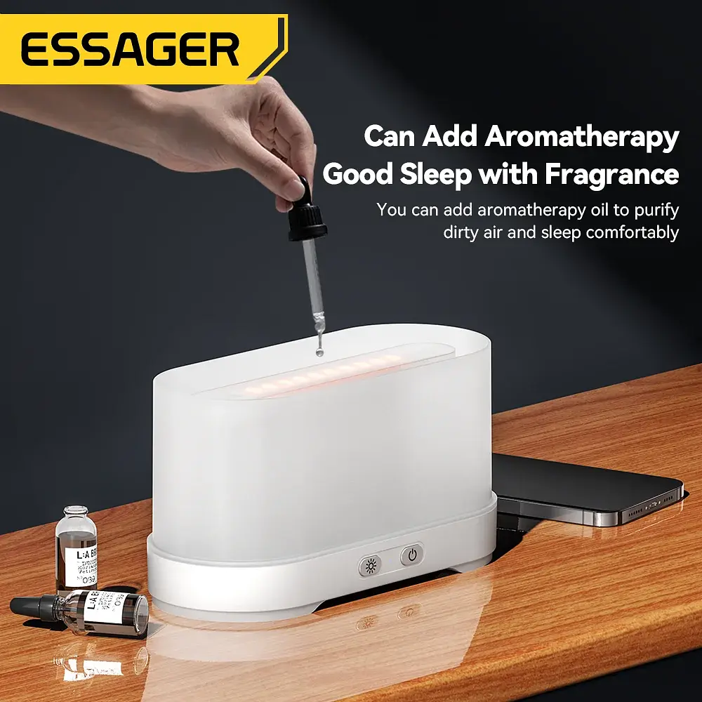 Зволожувач повітря ESSAGER Flame Aromatherapy Humidifier Black - фото 6