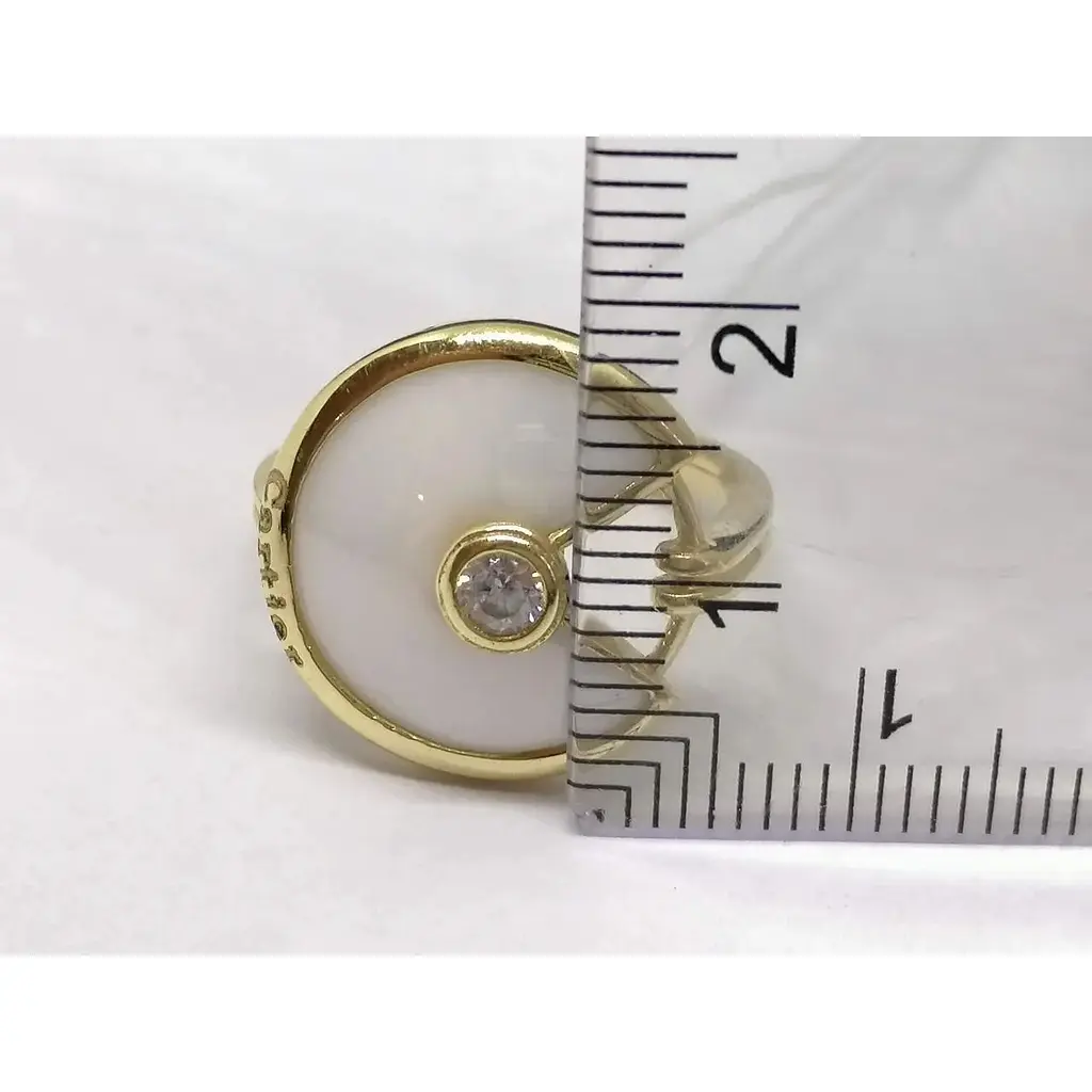 Золоте кільце Столична Ювелірна Фабрика з оніксом і фіанітом. 153679ЖОБ 18,5 - фото 5