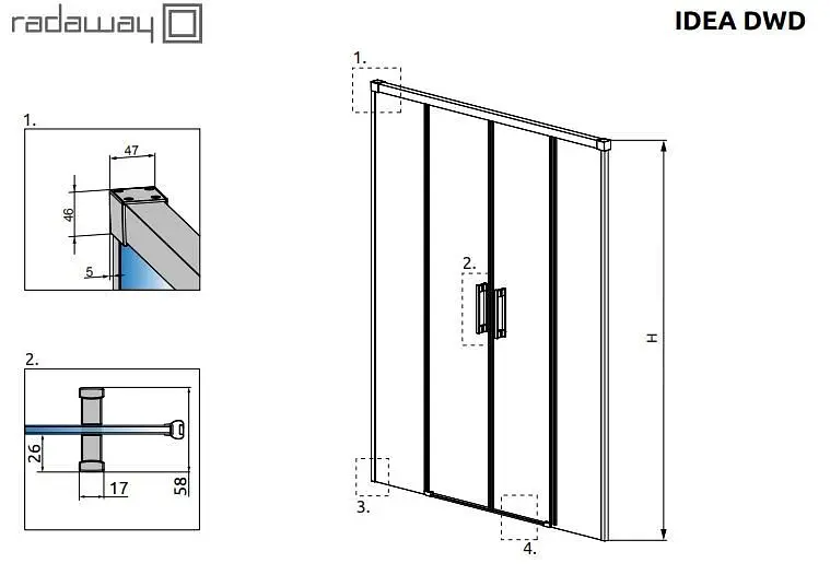 Душові двері Radaway Idea DWD 140 см 387124-01-01 - фото 3
