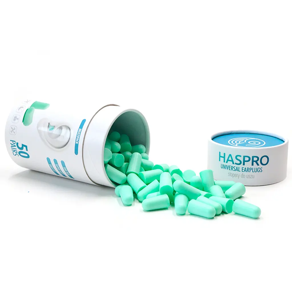 Пенные беруши для сна 50 пар HASPRO TUBE50 SNR 38 дБ Ментоловые (1123-02) - фото 2