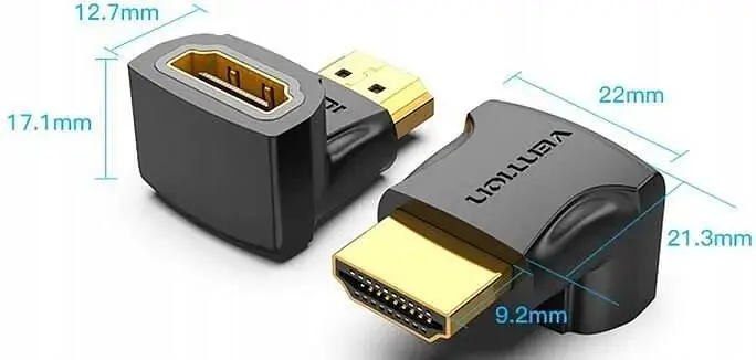 Перехідник Vention HDMI Male to HDMI Female 90° Black (AIOB0-2) 2 штуки - фото 2