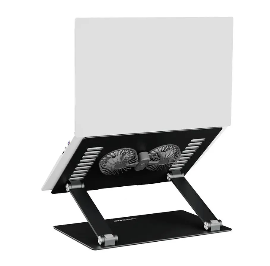 Охолоджувальна підставка для ноутбука до 15.6 дюймів OfficePro LS-122-B 2xfans Alloy Aluminum Black - фото 4